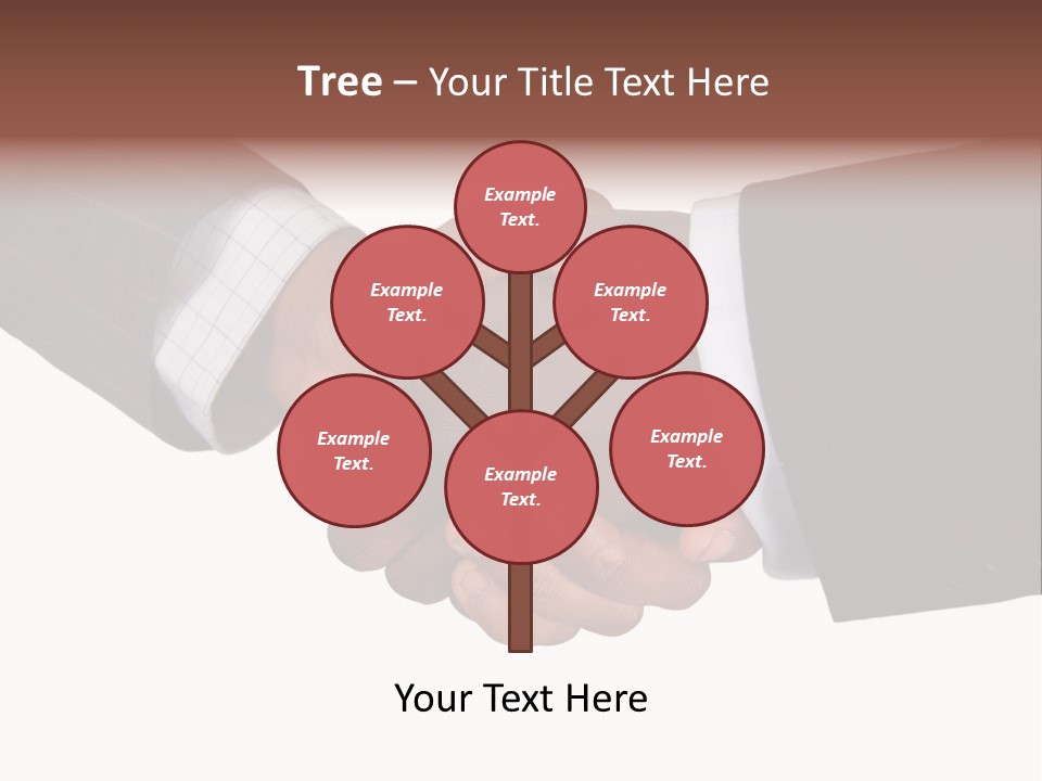 Two Men Shaking Hands Over A White Background PowerPoint Template