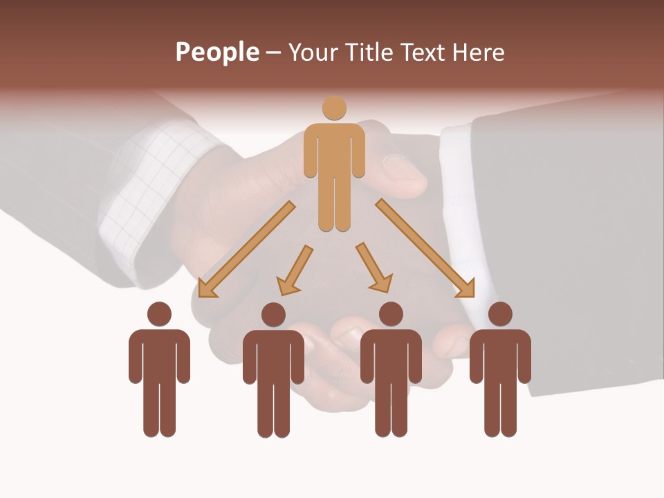 Two Men Shaking Hands Over A White Background PowerPoint Template