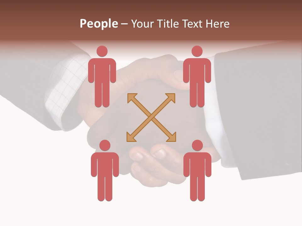 Two Men Shaking Hands Over A White Background PowerPoint Template