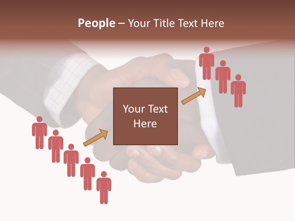 Two Men Shaking Hands Over A White Background PowerPoint Template