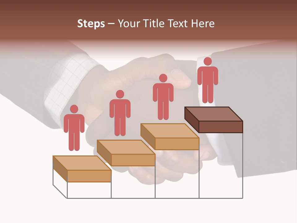 Two Men Shaking Hands Over A White Background PowerPoint Template