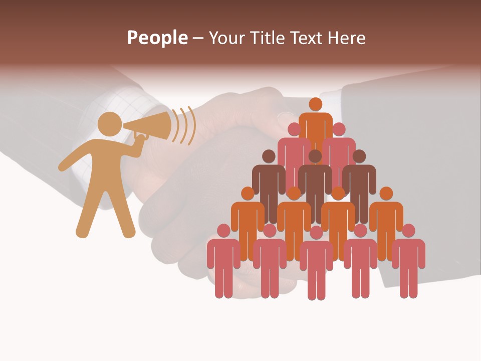 Two Men Shaking Hands Over A White Background PowerPoint Template