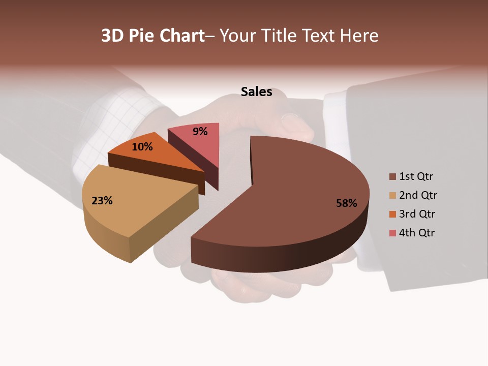Two Men Shaking Hands Over A White Background PowerPoint Template
