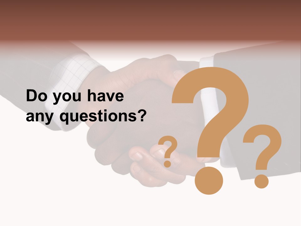 Two Men Shaking Hands Over A White Background PowerPoint Template