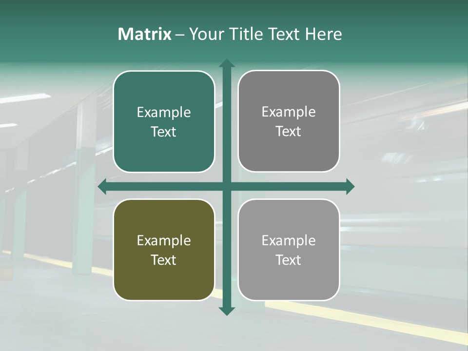 A Train Moving Through A Train Station Powerpoint Presentation PowerPoint Template