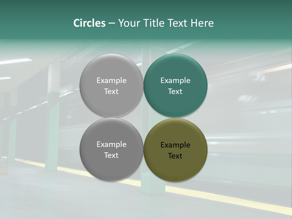 A Train Moving Through A Train Station Powerpoint Presentation PowerPoint Template