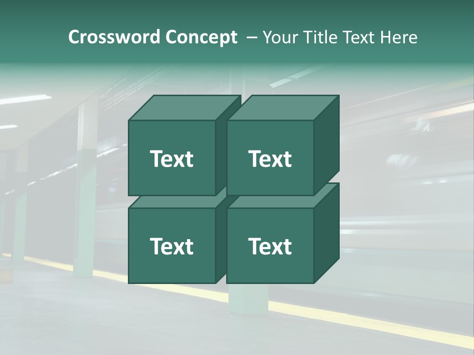 A Train Moving Through A Train Station Powerpoint Presentation PowerPoint Template