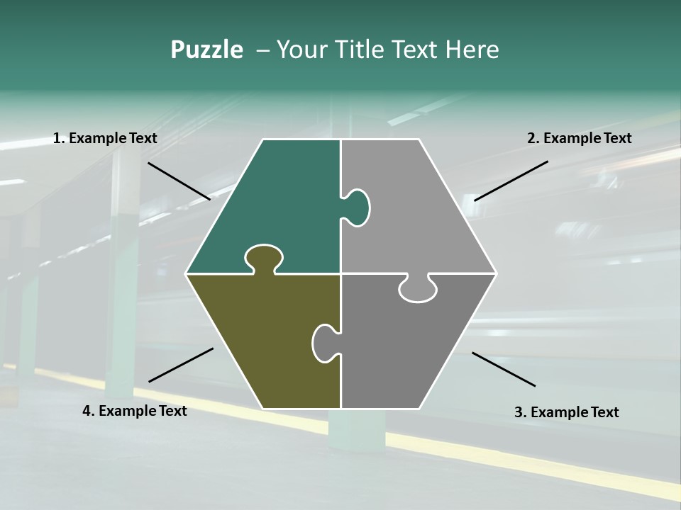 A Train Moving Through A Train Station Powerpoint Presentation PowerPoint Template