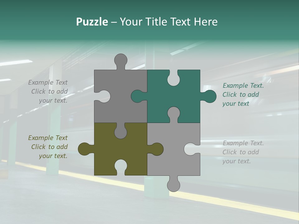 A Train Moving Through A Train Station Powerpoint Presentation PowerPoint Template