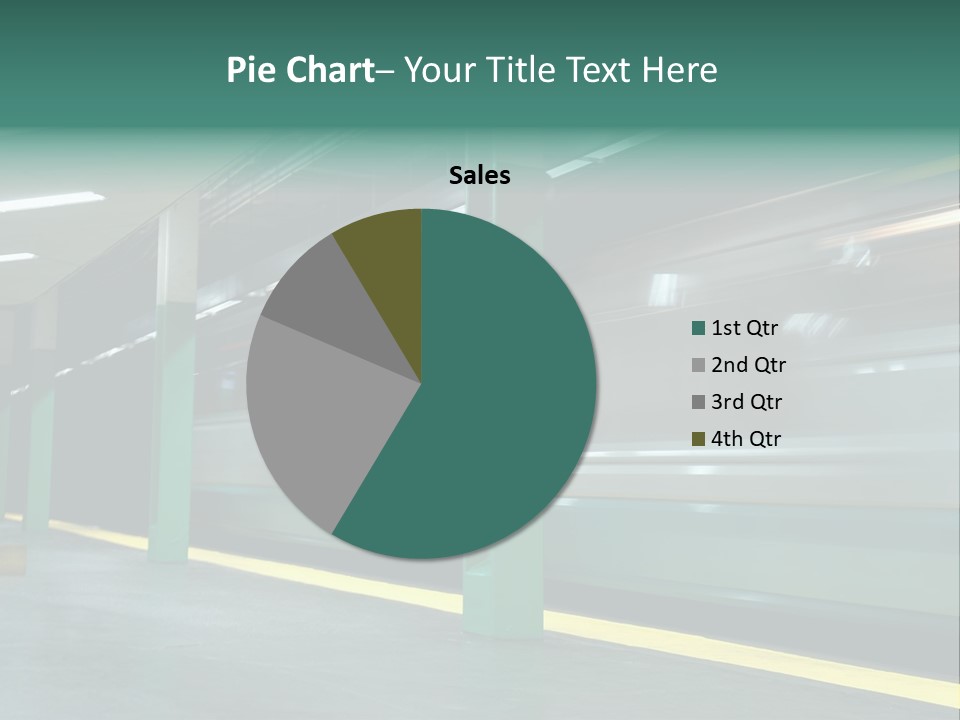 A Train Moving Through A Train Station Powerpoint Presentation PowerPoint Template