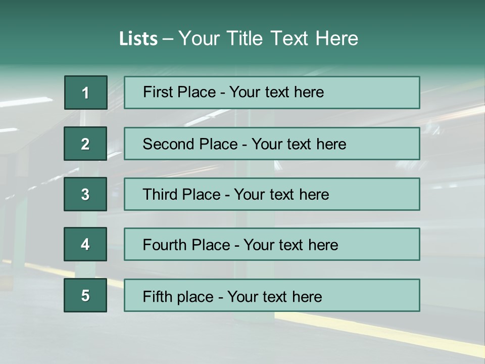 A Train Moving Through A Train Station Powerpoint Presentation PowerPoint Template