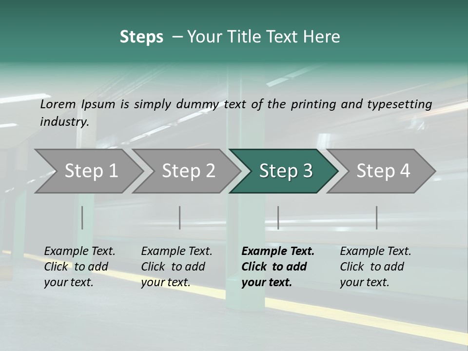 A Train Moving Through A Train Station Powerpoint Presentation PowerPoint Template