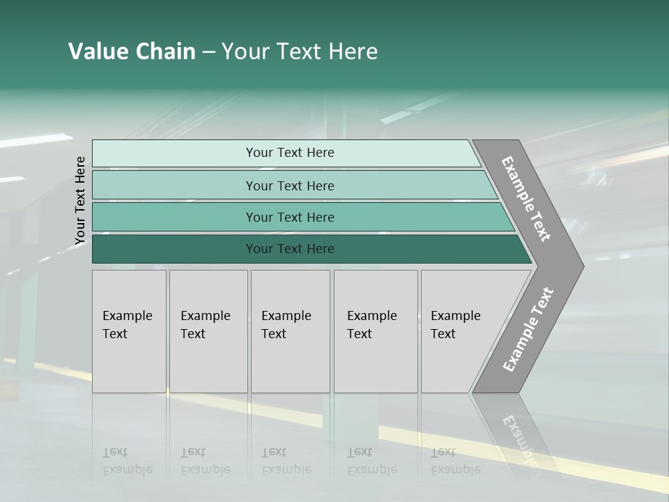 A Train Moving Through A Train Station Powerpoint Presentation PowerPoint Template