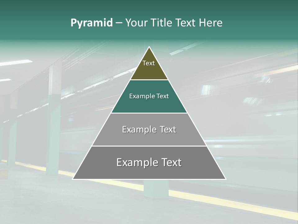 A Train Moving Through A Train Station Powerpoint Presentation PowerPoint Template