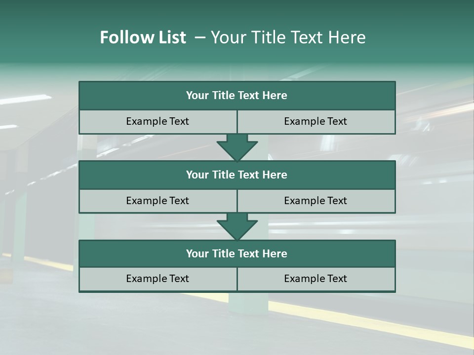 A Train Moving Through A Train Station Powerpoint Presentation PowerPoint Template