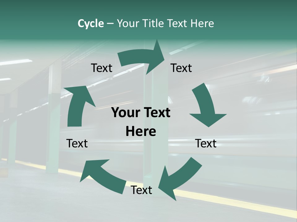 A Train Moving Through A Train Station Powerpoint Presentation PowerPoint Template
