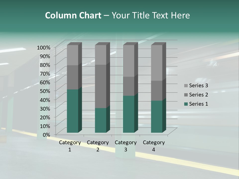 A Train Moving Through A Train Station Powerpoint Presentation PowerPoint Template