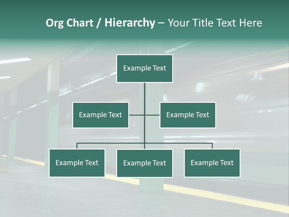 A Train Moving Through A Train Station Powerpoint Presentation PowerPoint Template