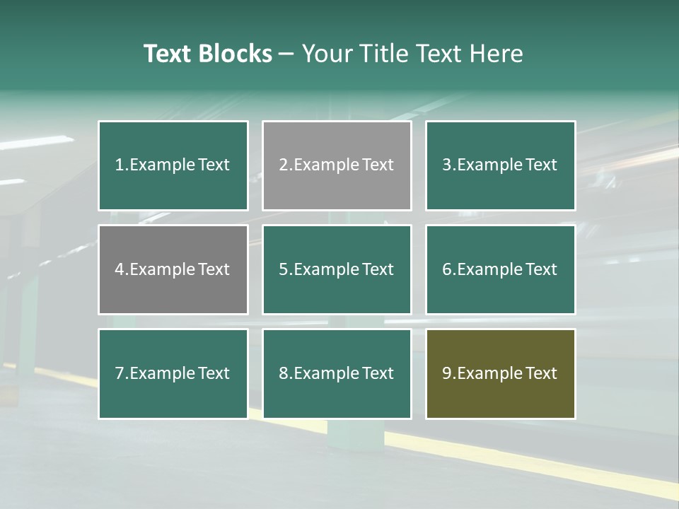 A Train Moving Through A Train Station Powerpoint Presentation PowerPoint Template