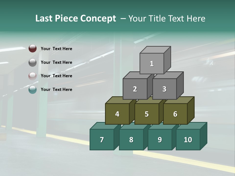 A Train Moving Through A Train Station Powerpoint Presentation PowerPoint Template