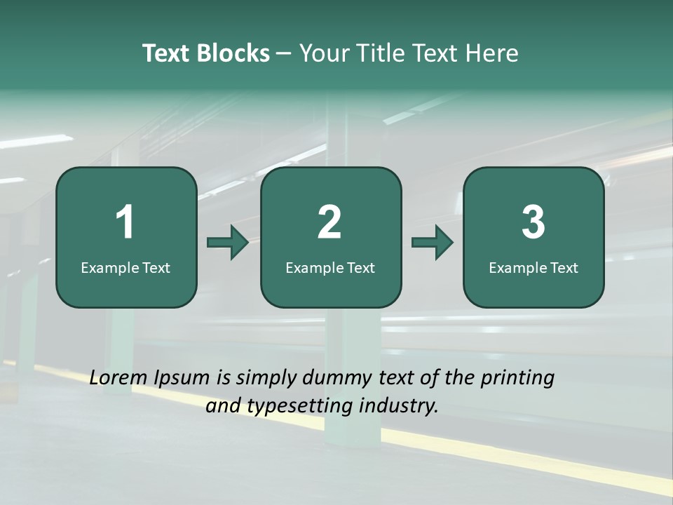 A Train Moving Through A Train Station Powerpoint Presentation PowerPoint Template