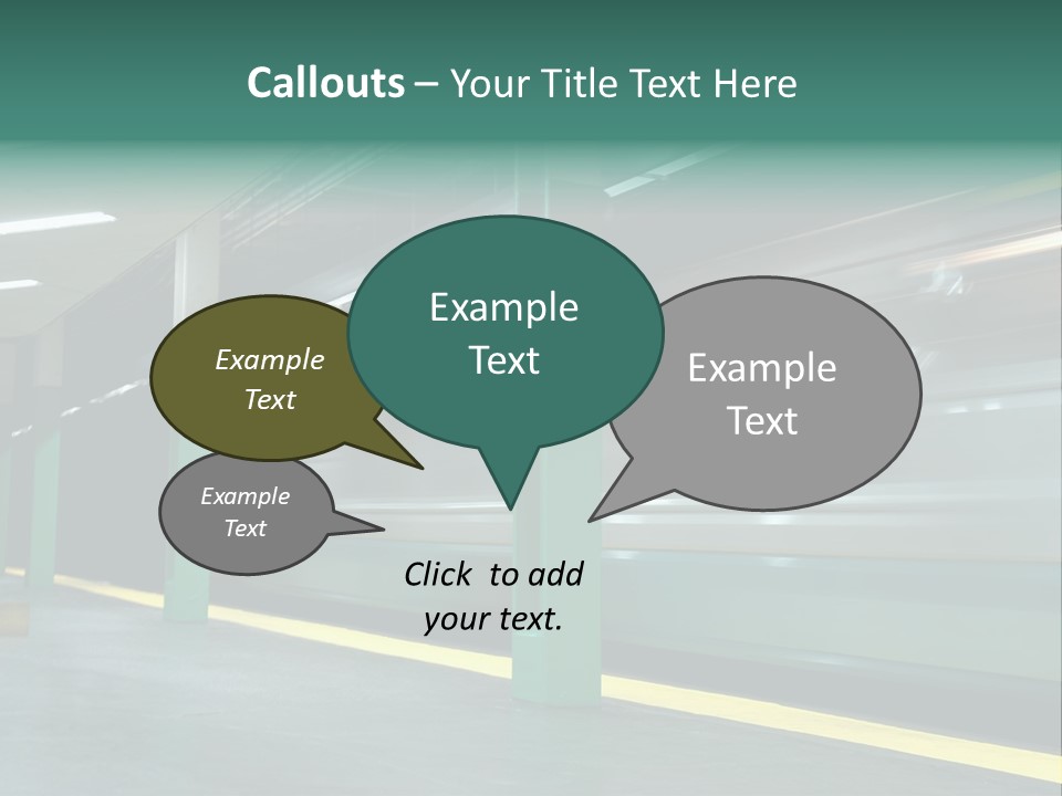 A Train Moving Through A Train Station Powerpoint Presentation PowerPoint Template