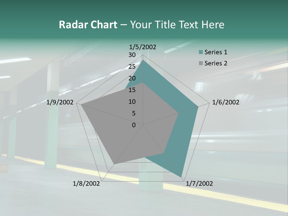 A Train Moving Through A Train Station Powerpoint Presentation PowerPoint Template