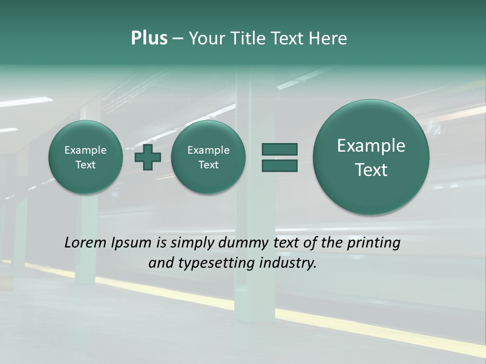 A Train Moving Through A Train Station Powerpoint Presentation PowerPoint Template