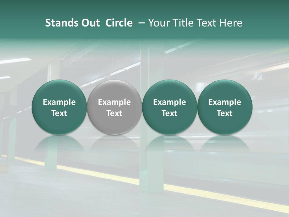 A Train Moving Through A Train Station Powerpoint Presentation PowerPoint Template