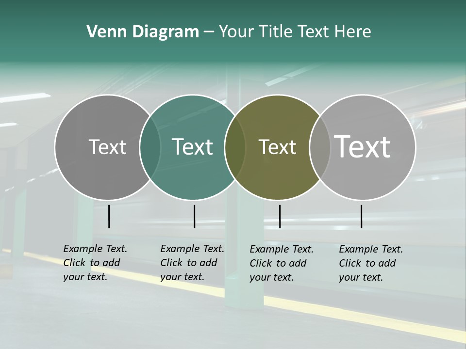 A Train Moving Through A Train Station Powerpoint Presentation PowerPoint Template