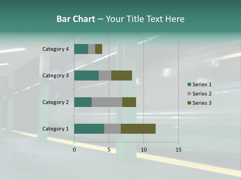 A Train Moving Through A Train Station Powerpoint Presentation PowerPoint Template