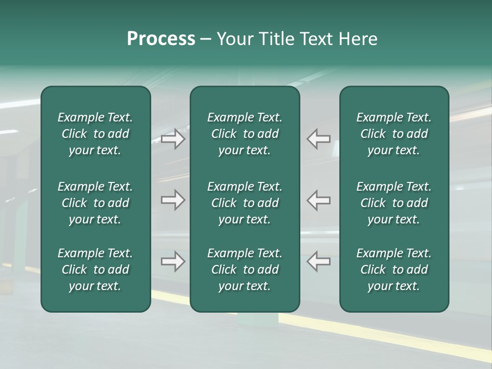 A Train Moving Through A Train Station Powerpoint Presentation PowerPoint Template