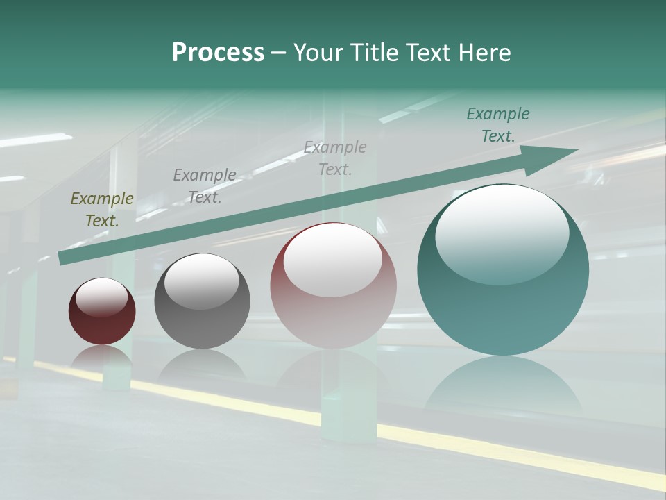 A Train Moving Through A Train Station Powerpoint Presentation PowerPoint Template