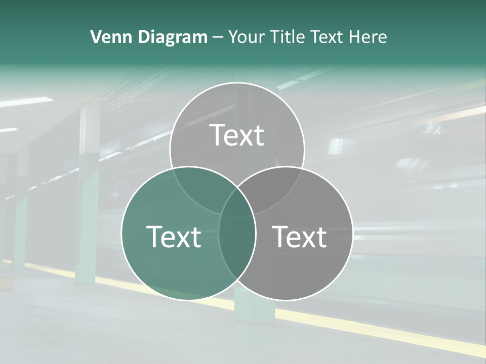 A Train Moving Through A Train Station Powerpoint Presentation PowerPoint Template