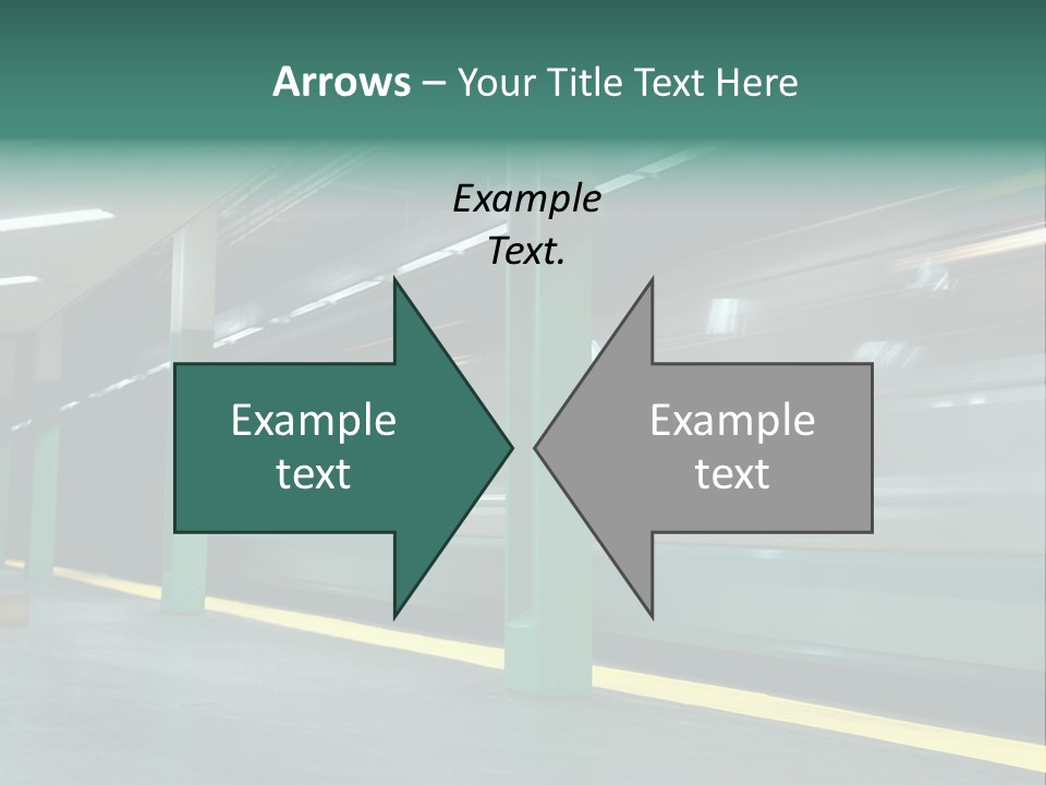 A Train Moving Through A Train Station Powerpoint Presentation PowerPoint Template