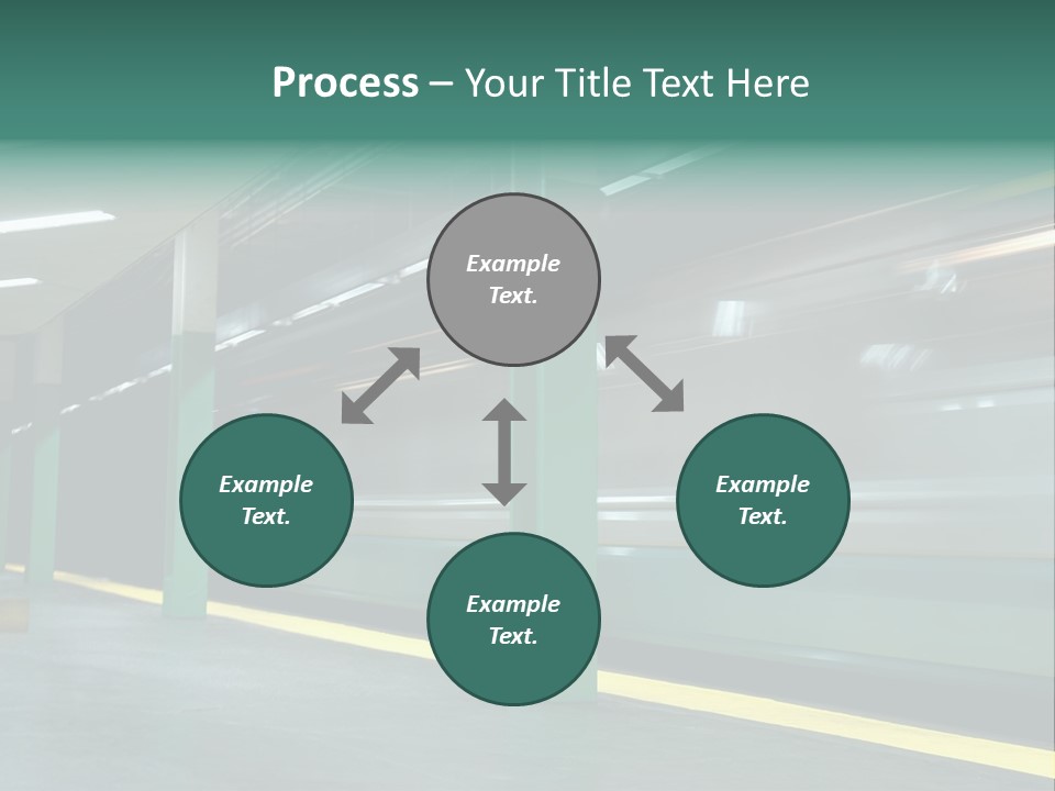 A Train Moving Through A Train Station Powerpoint Presentation PowerPoint Template