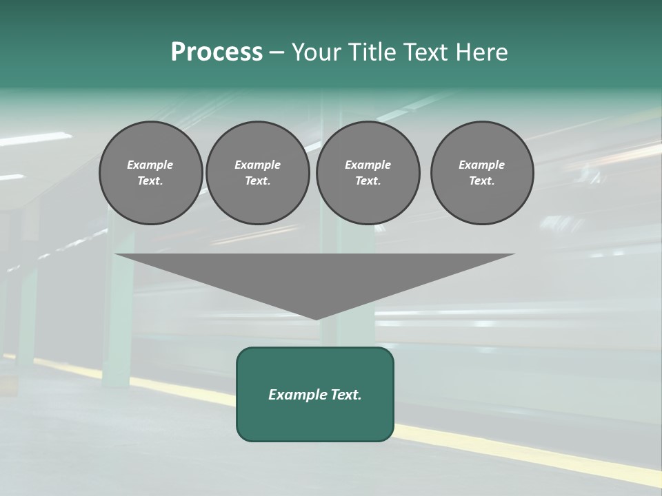 A Train Moving Through A Train Station Powerpoint Presentation PowerPoint Template