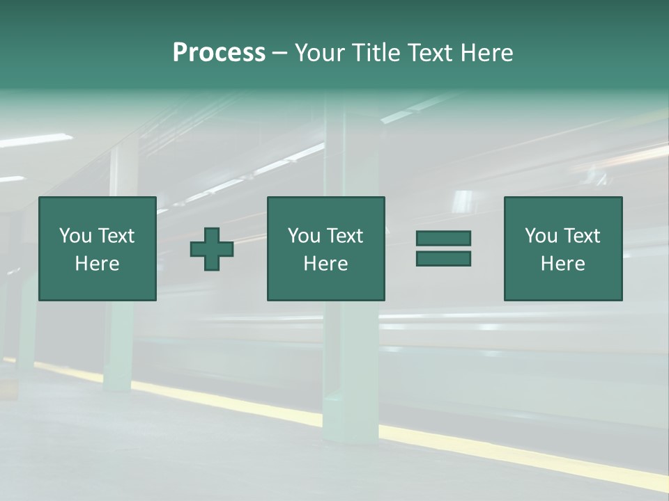 A Train Moving Through A Train Station Powerpoint Presentation PowerPoint Template