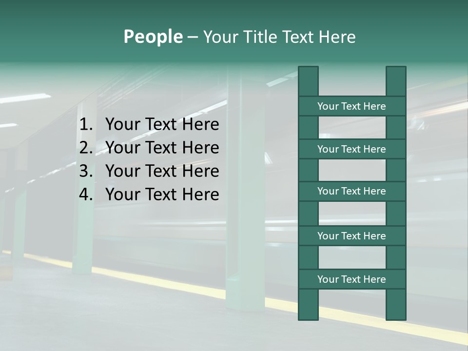 A Train Moving Through A Train Station Powerpoint Presentation PowerPoint Template