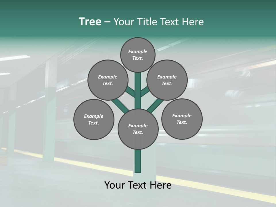 A Train Moving Through A Train Station Powerpoint Presentation PowerPoint Template