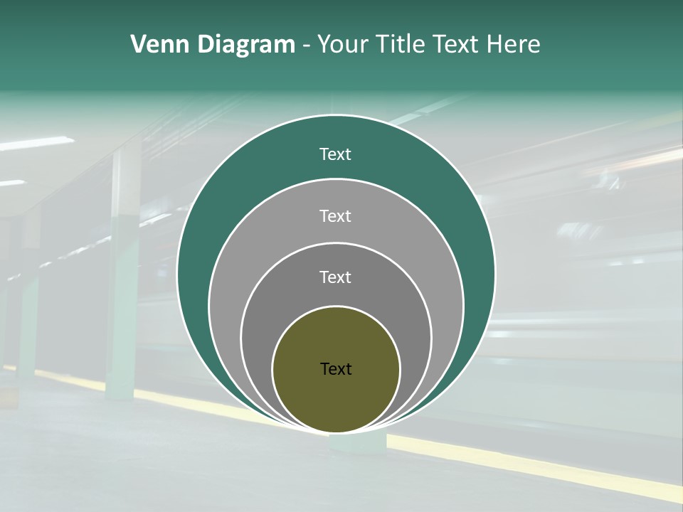 A Train Moving Through A Train Station Powerpoint Presentation PowerPoint Template