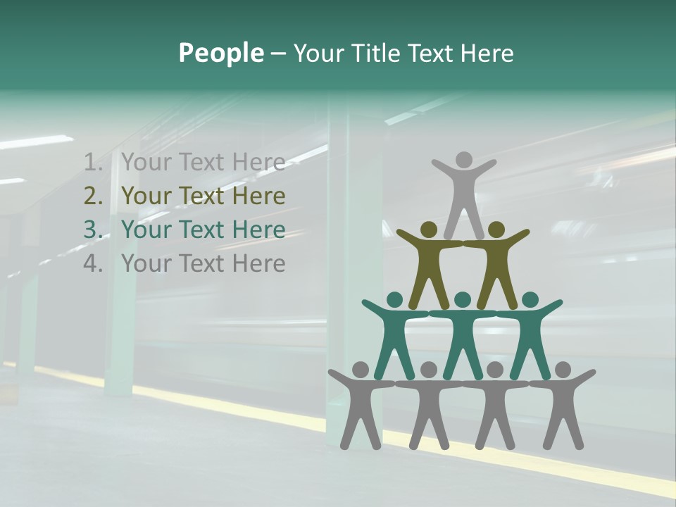 A Train Moving Through A Train Station Powerpoint Presentation PowerPoint Template