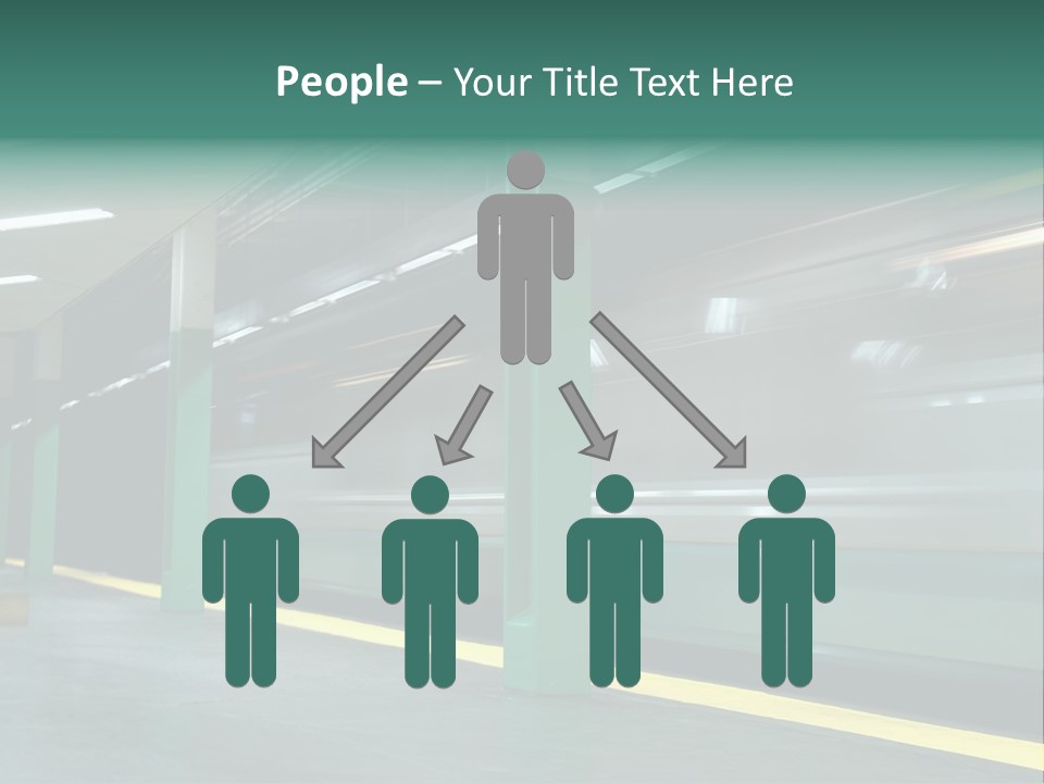 A Train Moving Through A Train Station Powerpoint Presentation PowerPoint Template