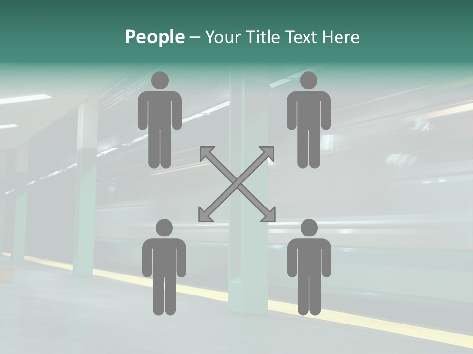 A Train Moving Through A Train Station Powerpoint Presentation PowerPoint Template