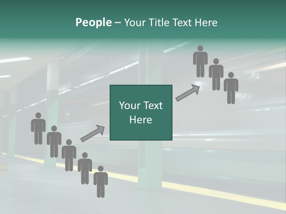 A Train Moving Through A Train Station Powerpoint Presentation PowerPoint Template