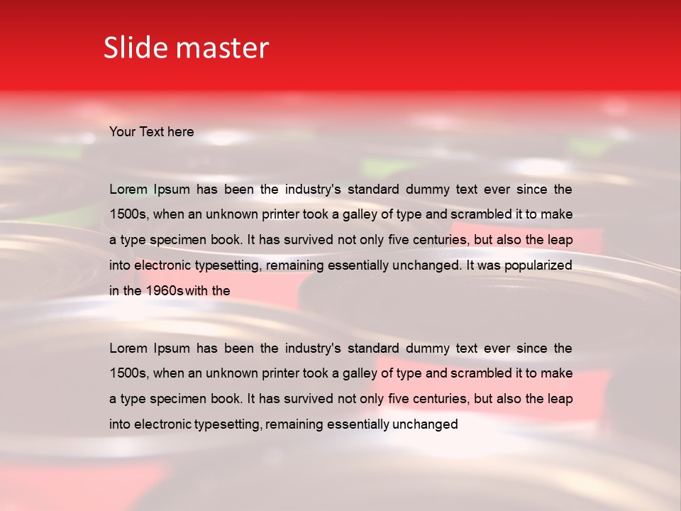 Food Cans For Charity Close Up Shot PowerPoint Template