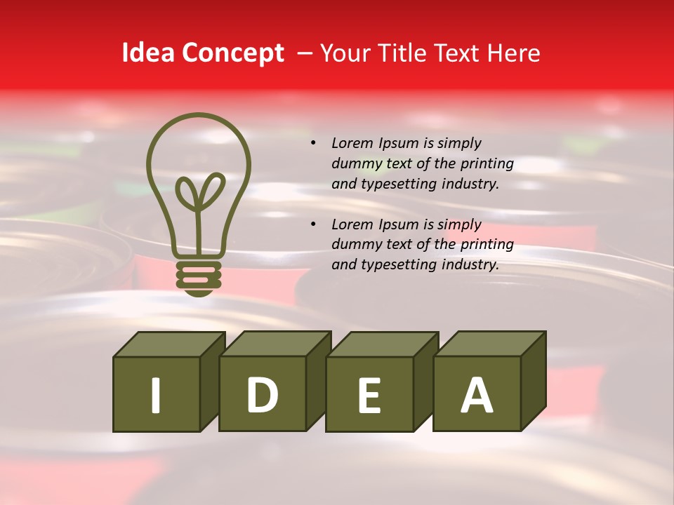 Food Cans For Charity Close Up Shot PowerPoint Template