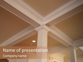 A Picture Of A Ceiling With A Name Of Presentation PowerPoint Template