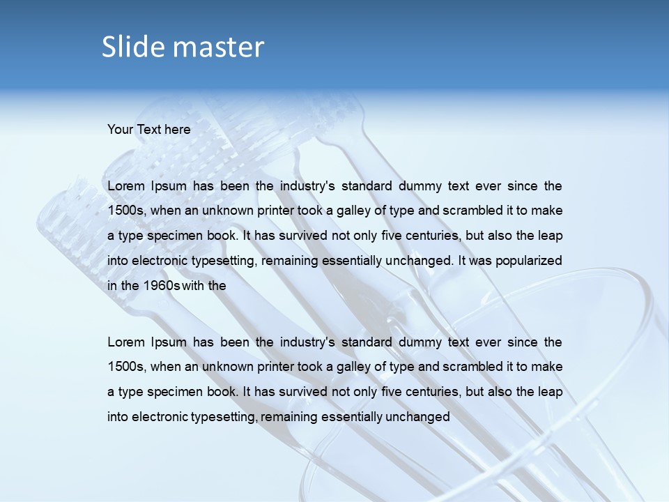 Photo Of Various Toothbrushes In A Glass - Oral Hygiene PowerPoint Template