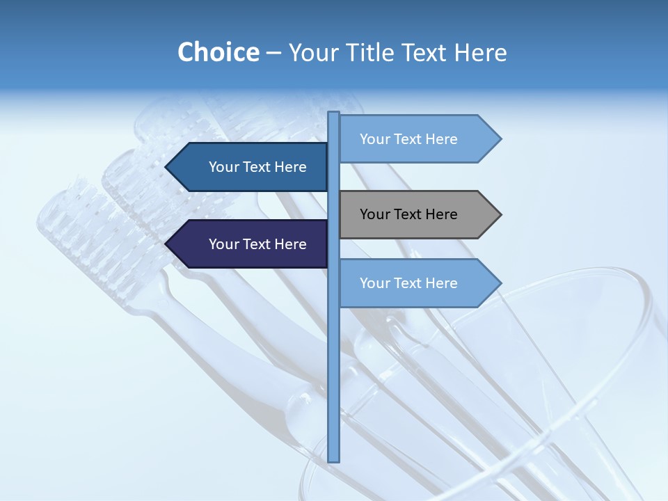 Photo Of Various Toothbrushes In A Glass - Oral Hygiene PowerPoint Template